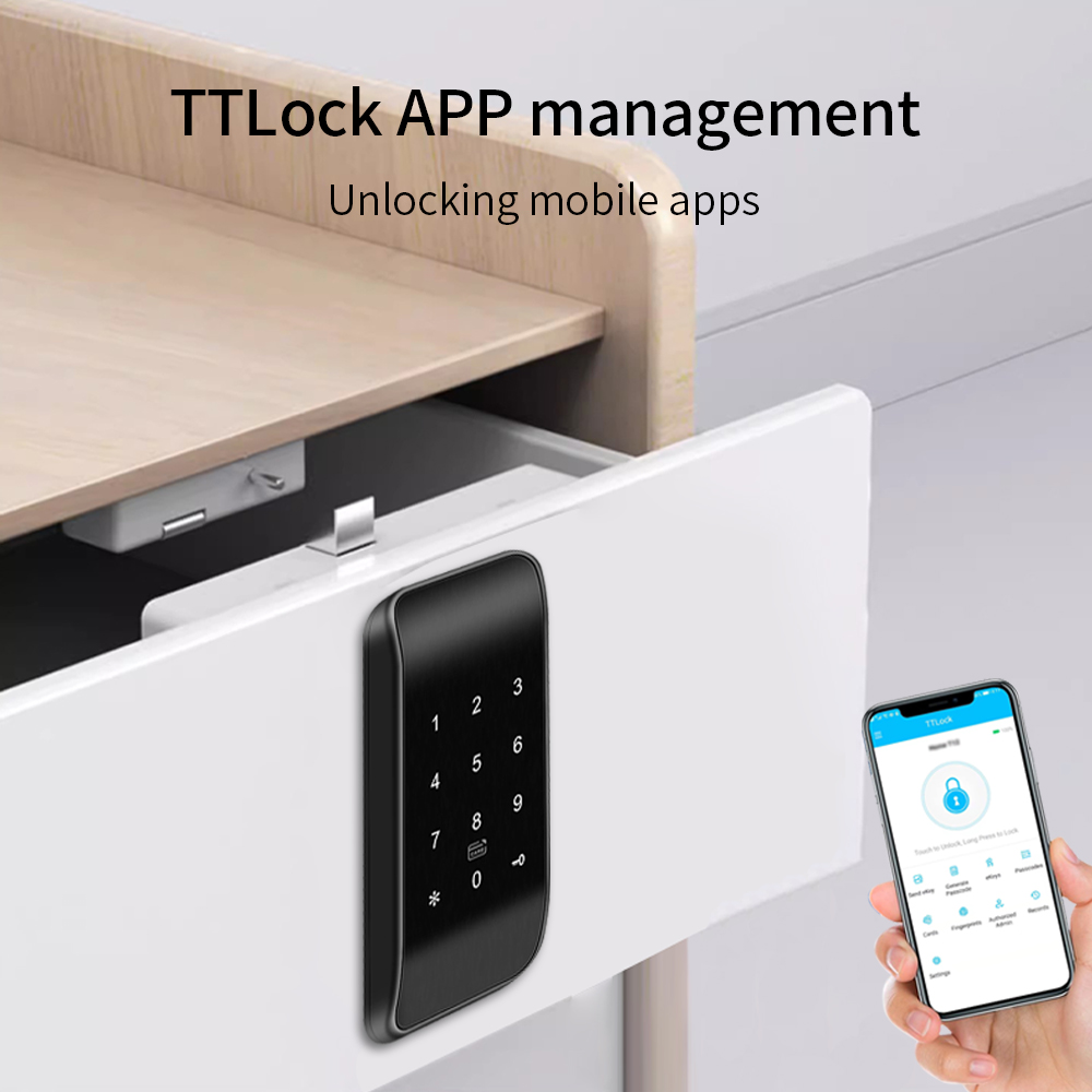 Cabinet Lock Key - TTLOCK APP スマートキャビネットロック 13.56Mhz キーパッド電話 RFID