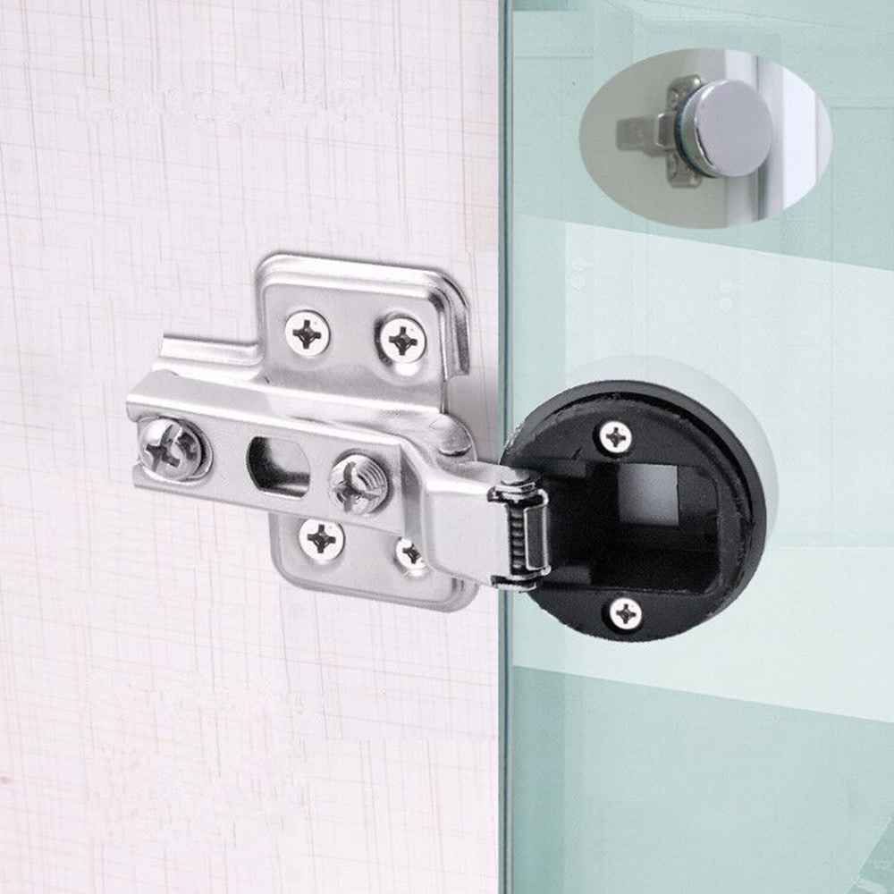 Furniture And Hardware Supplies - 2 個便利な穴なしハードウェアウィンドウアクセサリーキャビネットヒンジクリップ家具用品ガラスドアヒンジ