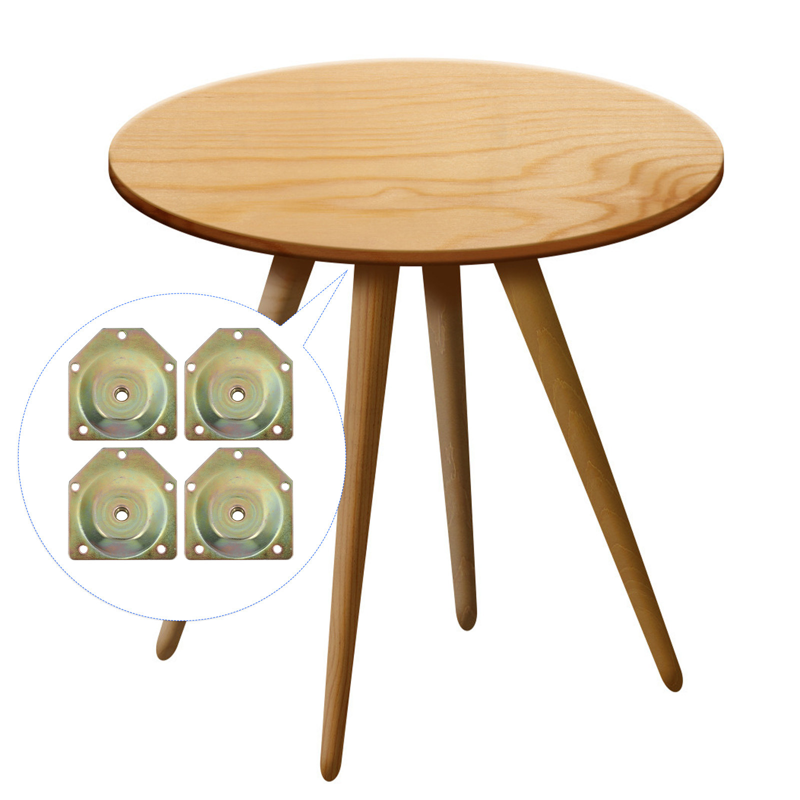 Furniture Leg Set - 4個入り家具ナットセット 12度傾斜取り付けプレート 家具脚固定具 椅子 テーブル ソファ