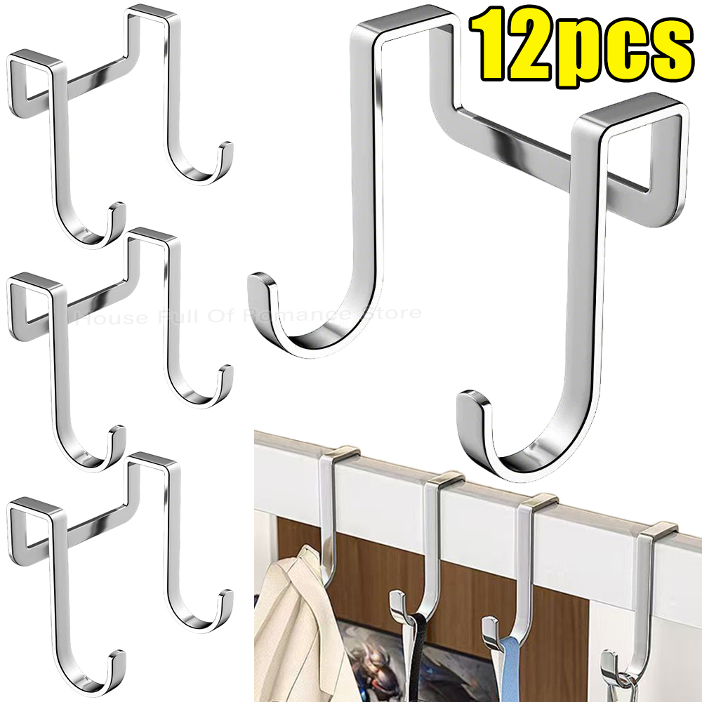 Drawer Organizer Peg - ステンレス鋼ダブル S 字型フック爪不要のオーバーキャビネット引き出しドア吊り下げフックキッチンバスルームコートタオル収納ラック