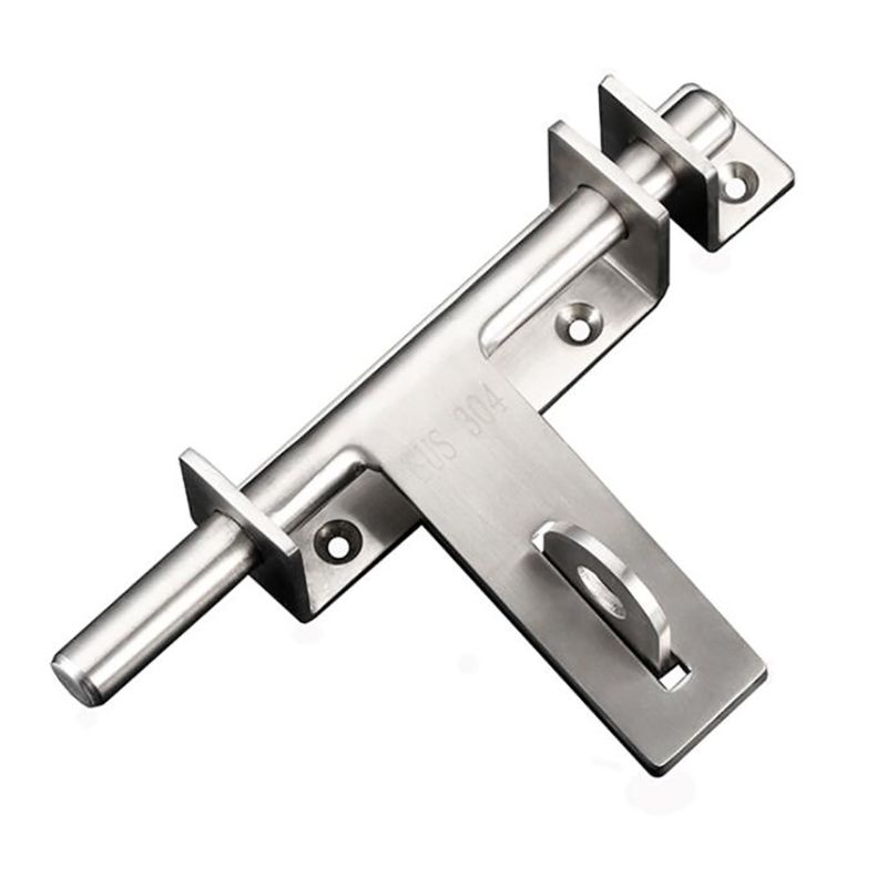 Barrel Bolt Slide - スライドボルトゲートラッチ、170mm増粘ステンレススチールバレルボルト、南京錠穴付き、内部ドアラッチつや消し仕上げ