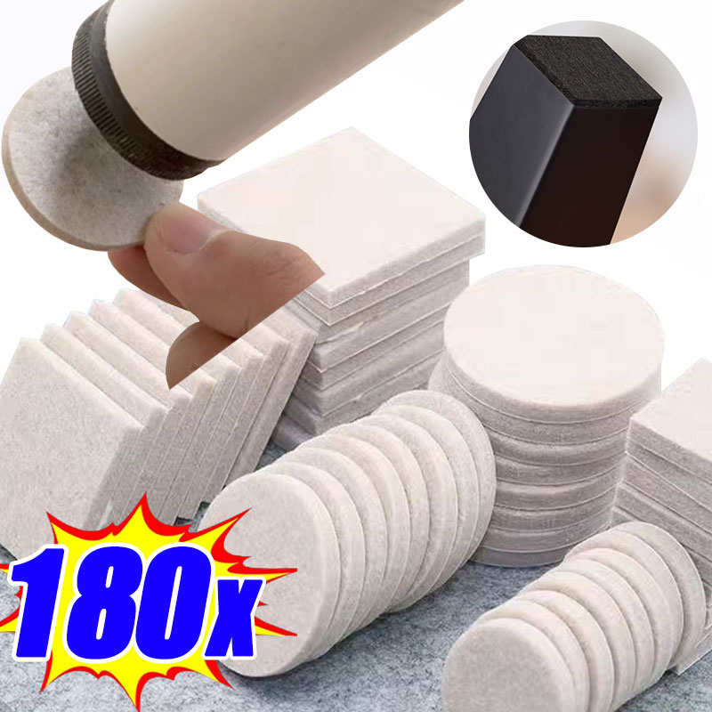 Furniture Foot Pad - 18/180 個フェルト椅子脚パッド 5 ミリメートル厚さの床スクラッチプロテクターマットミュートノンスリップ自己粘着フットパッド家具用