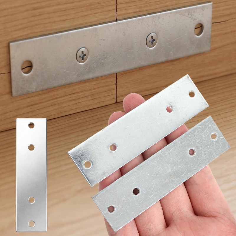 Furniture And Hardware Supplies - 6/1 個ヘビーデューティストレートブレースブラケット金属固定接合プレート棚サポートコネクタ木製家具ハードウェア用品