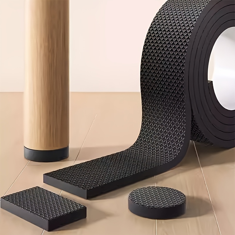 Furniture Foot Pad - 黒い椅子用フットパッド 1 ロール - 厚い滑り止めノイズ低減剤 |