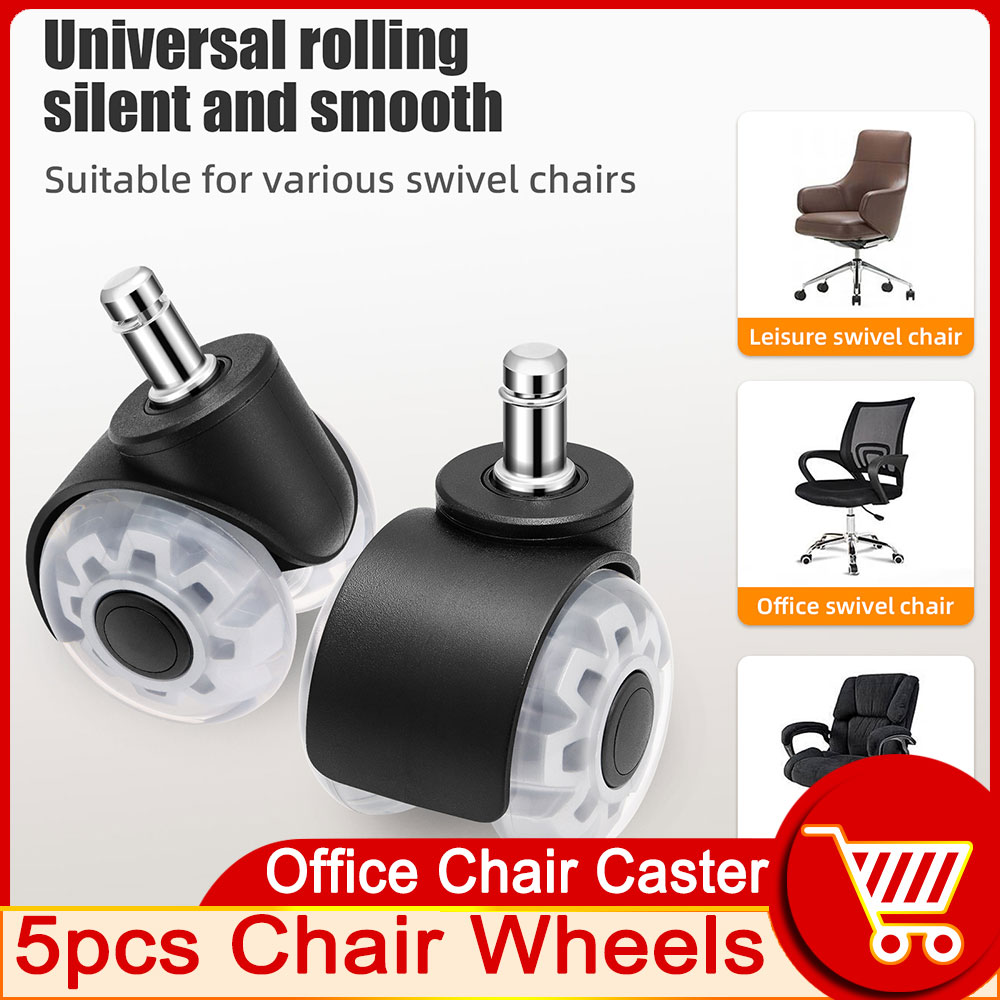 Office Furniture Hardware - 5 個ミュートホイールオフィスチェアキャスタースイベルゴムソフト安全ローラー家具ハードウェア椅子ホイールデスクオフィス用カスタマイズ