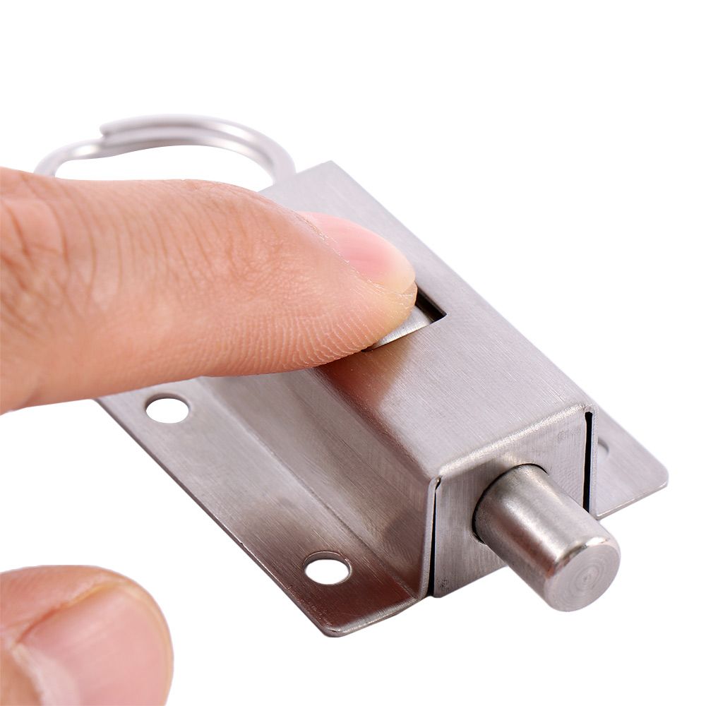 Barrel Bolt Slide - 耐久性のある長さ3インチのボタン式ドアスライドロックバレルボルト、ドア金具、ドアボルトロック