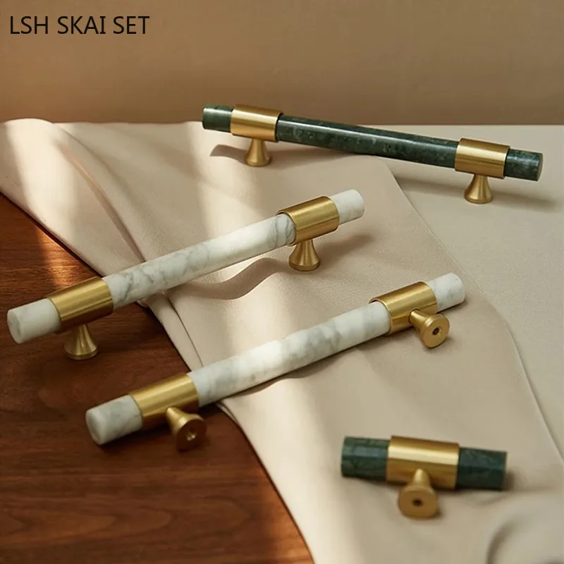 Furniture And Hardware Supplies - 大理石の真ちゅう製ハンドル,食器棚ハンドル,デラックス家具,ハードウェア用品,ワードローブ,1個