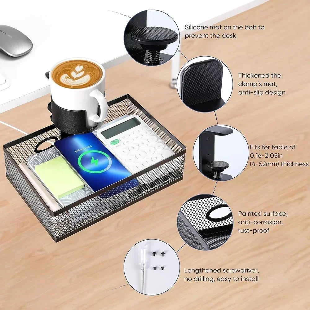 デスク下隠し収納ラック 360 °   回転デスクトップソケ - Drawer Organizer Peg のレビューと価格