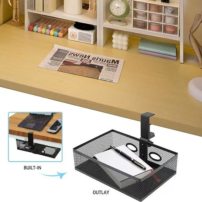 デスク下隠し収納ラック 360 °   回転デスクトップソケ - Drawer Organizer Peg のレビューと価格