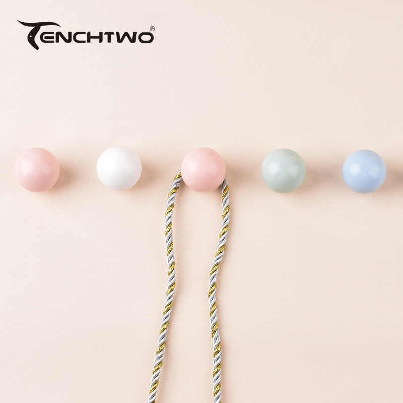 家庭用の丸いセラミック壁フック,衣服ハンガー,鍵,帽子,バッ - Furniture Hardware Brackets のレビューと価格