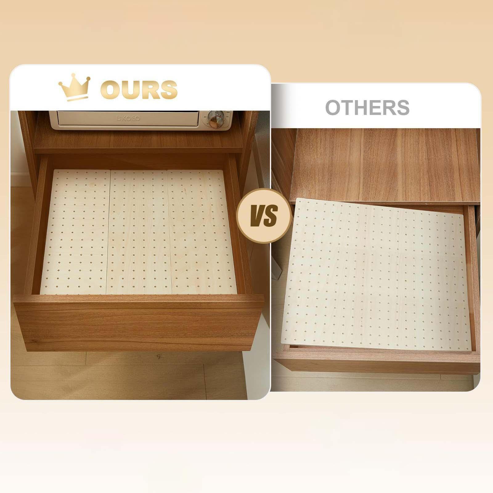 木製ペグボード引き出しインサート、調節可能なペグ付き食器収納 - Drawer Organizer Peg のレビューと価格