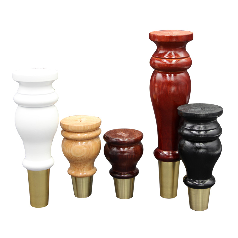 4個セット 木製ソファ脚 キャビネット脚 ゴールドカバー付き - Furniture Hardware Brackets のレビューと価格