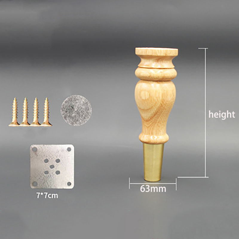 4個セット 木製ソファ脚 キャビネット脚 ゴールドカバー付き - Furniture Hardware Brackets のレビューと価格