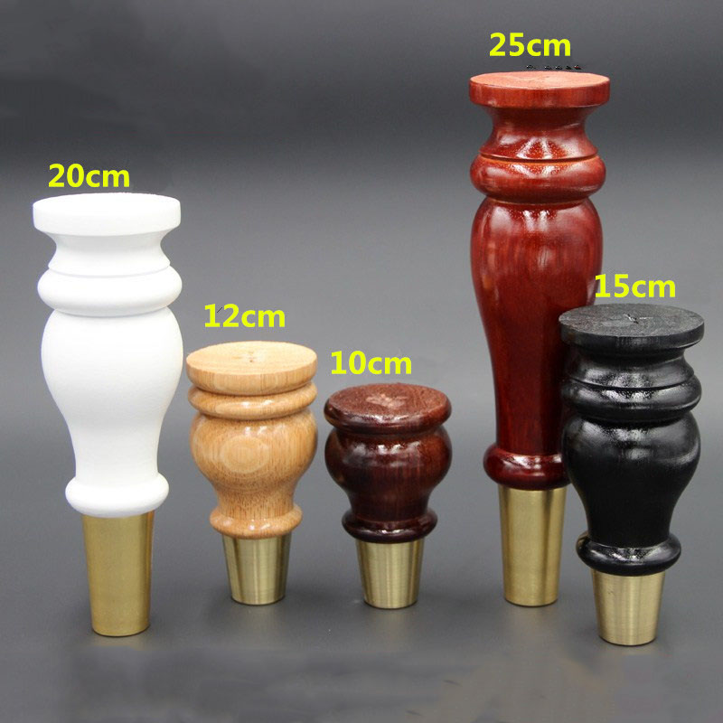 4個セット 木製ソファ脚 キャビネット脚 ゴールドカバー付き - Furniture Hardware Brackets のレビューと価格
