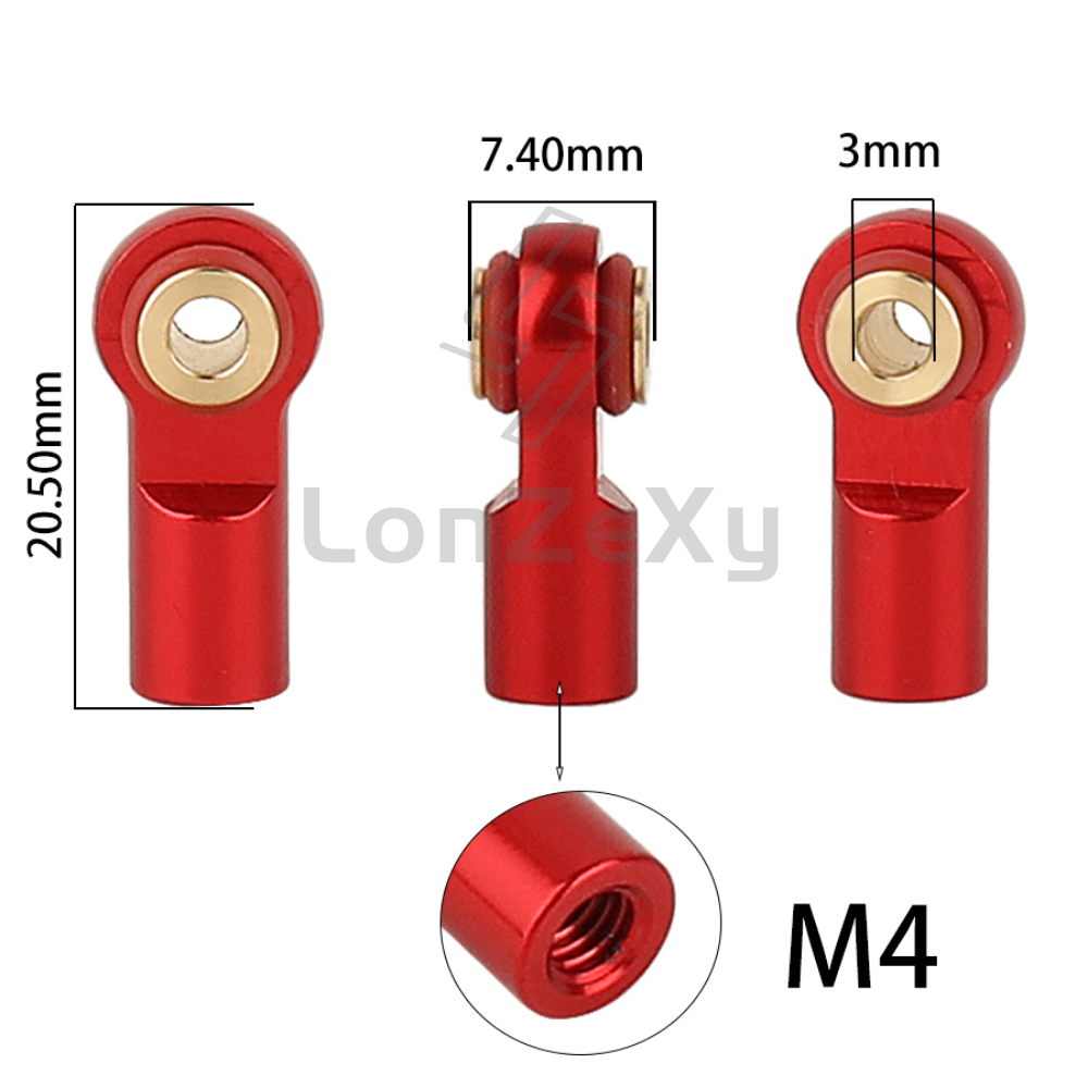 RCカー用ロッドエンド付きアルミニウム合金ヘッドリンクボール - Joint Connector Bracket のレビューと価格