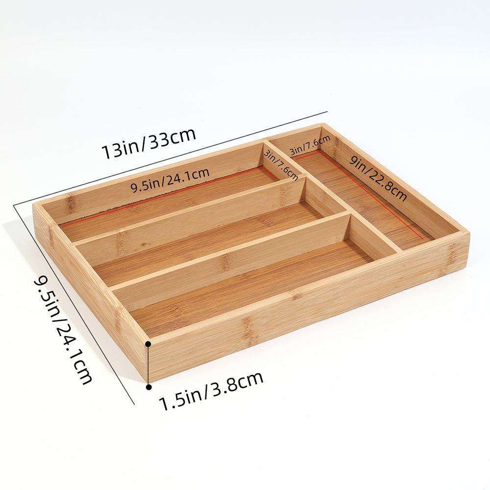 竹カトラリー分割収納トレイラックきちんとしたエレガントなキッ - Drawer Organizer Peg のレビューと価格