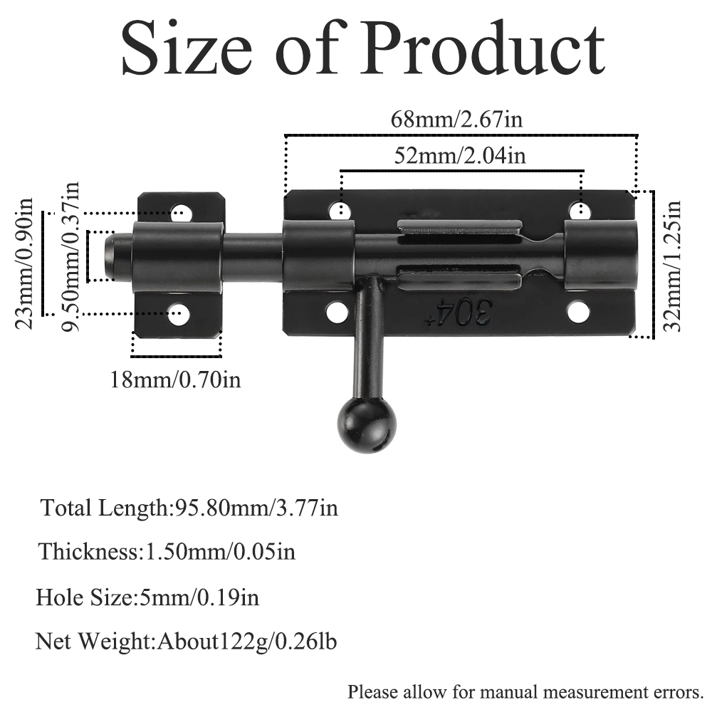 304 ステンレス鋼バレルボルトドアラッチ南京錠穴付き厚みの - Barrel Bolt Slide のレビューと価格