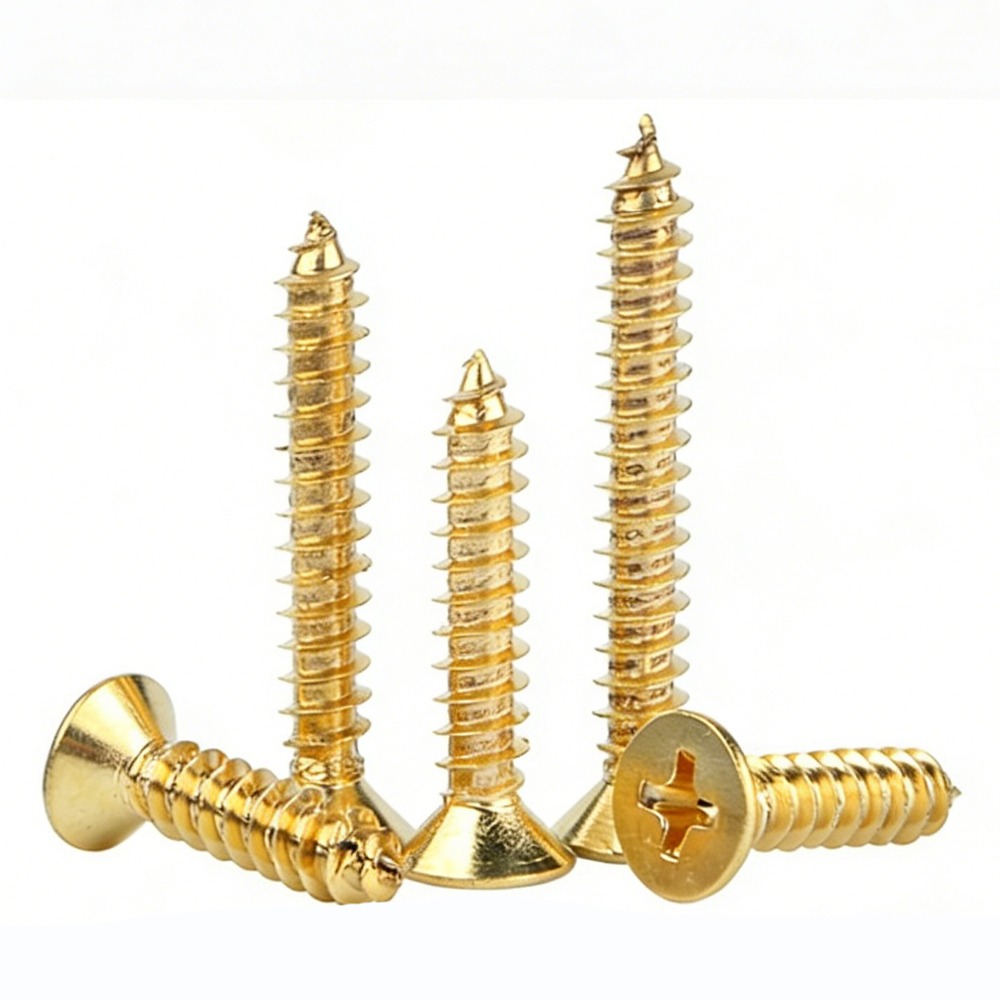 KA 2×8mm ゴールド銅メッキフィリップス平頭セルフタッ - Furniture Ka Hardware のレビューと価格