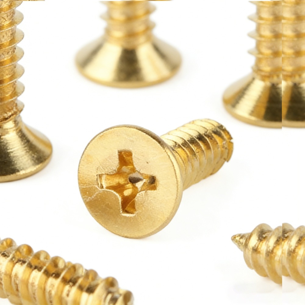 KA 2×8mm ゴールド銅メッキフィリップス平頭セルフタッ - Furniture Ka Hardware のレビューと価格