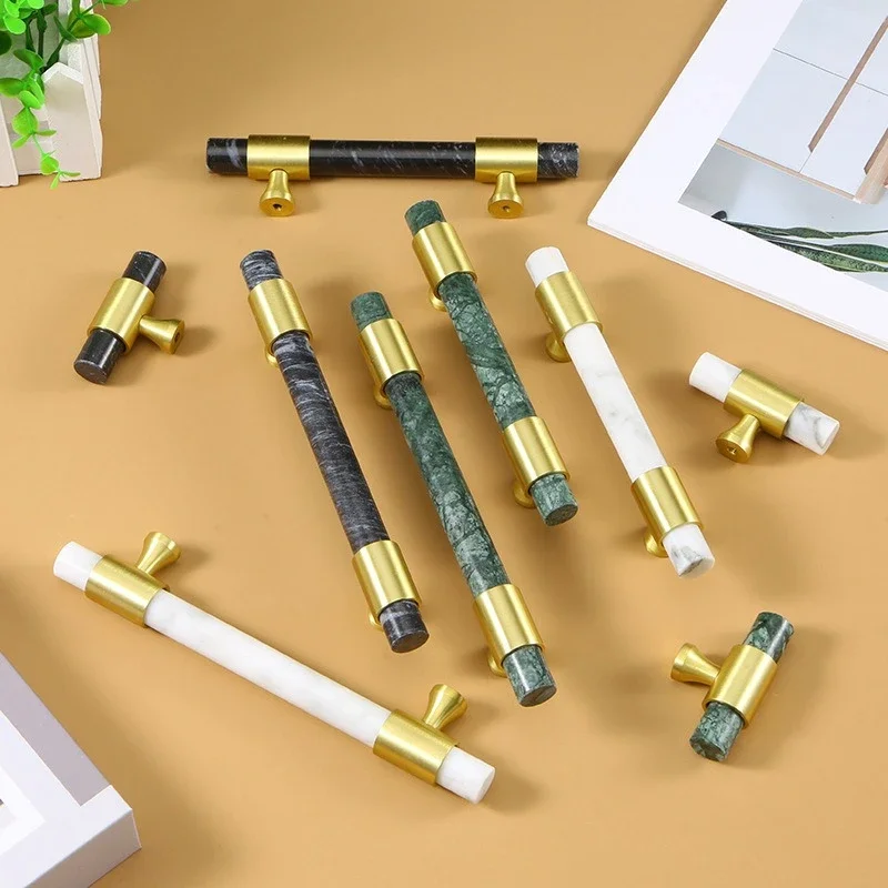 1 個大理石真鍮ハンドル北欧引き出しノブキッチンキャビネット - Furniture And Hardware Supplies のレビューと価格