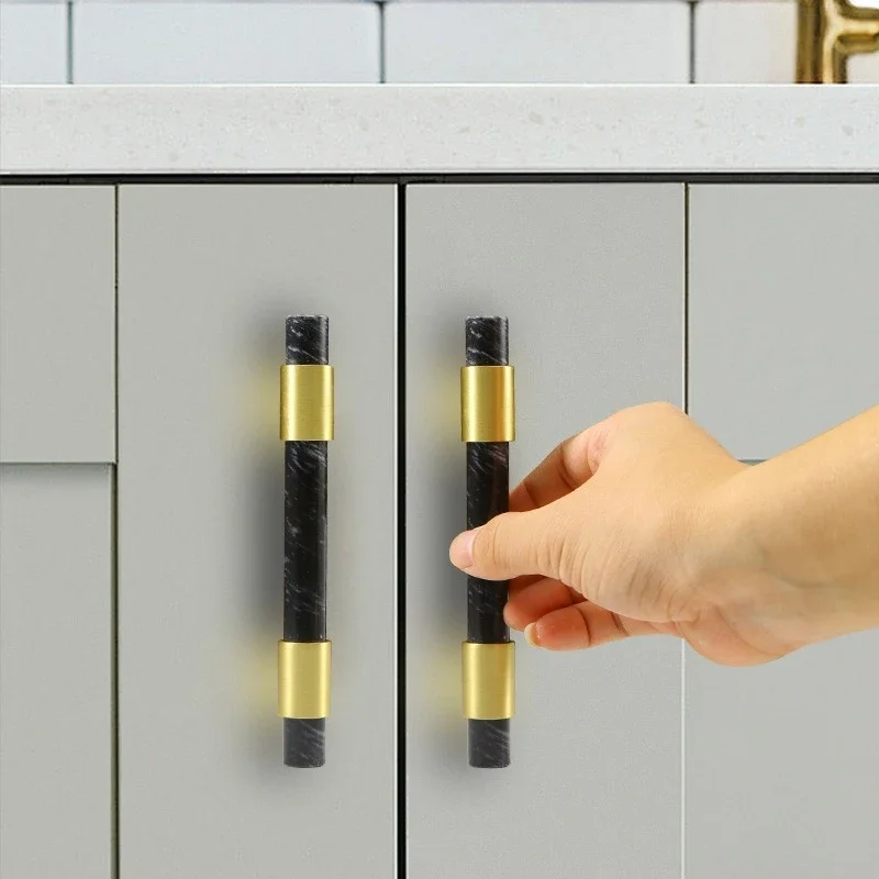 1 個大理石真鍮ハンドル北欧引き出しノブキッチンキャビネット - Furniture And Hardware Supplies のレビューと価格