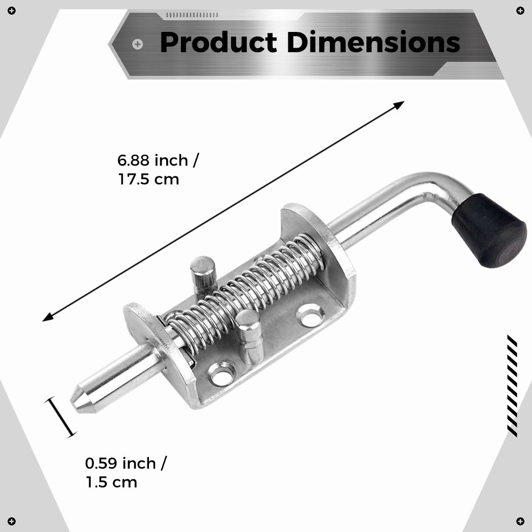 2 個のスプリング式ラッチピンステンレス鋼 6.5 インチス - Barrel Bolt Slide のレビューと価格