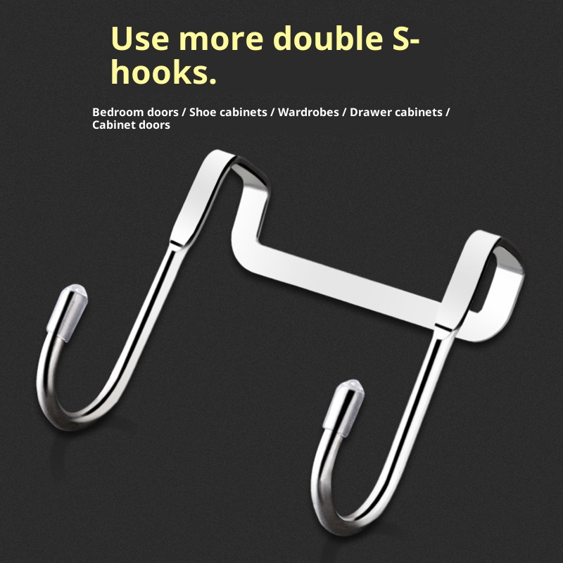 ステンレス製ドア掛けフック 穴あけ不要 ダブルS字フック シ - Drawer Organizer Peg のレビューと価格