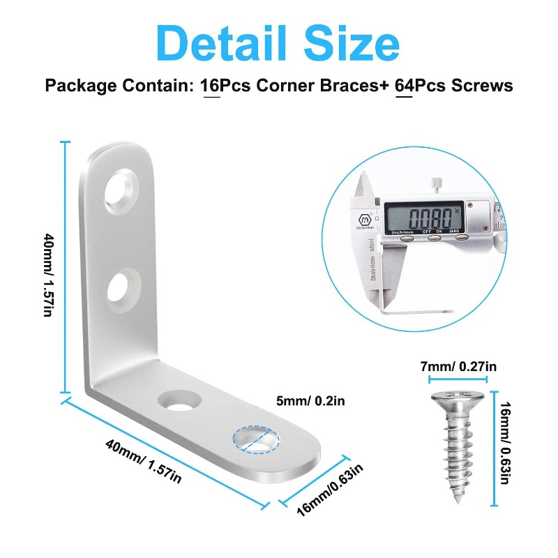 家具・キャビネット用コーナーブレース - ステンレス製90度 - Joint Connector Bracket のレビューと価格
