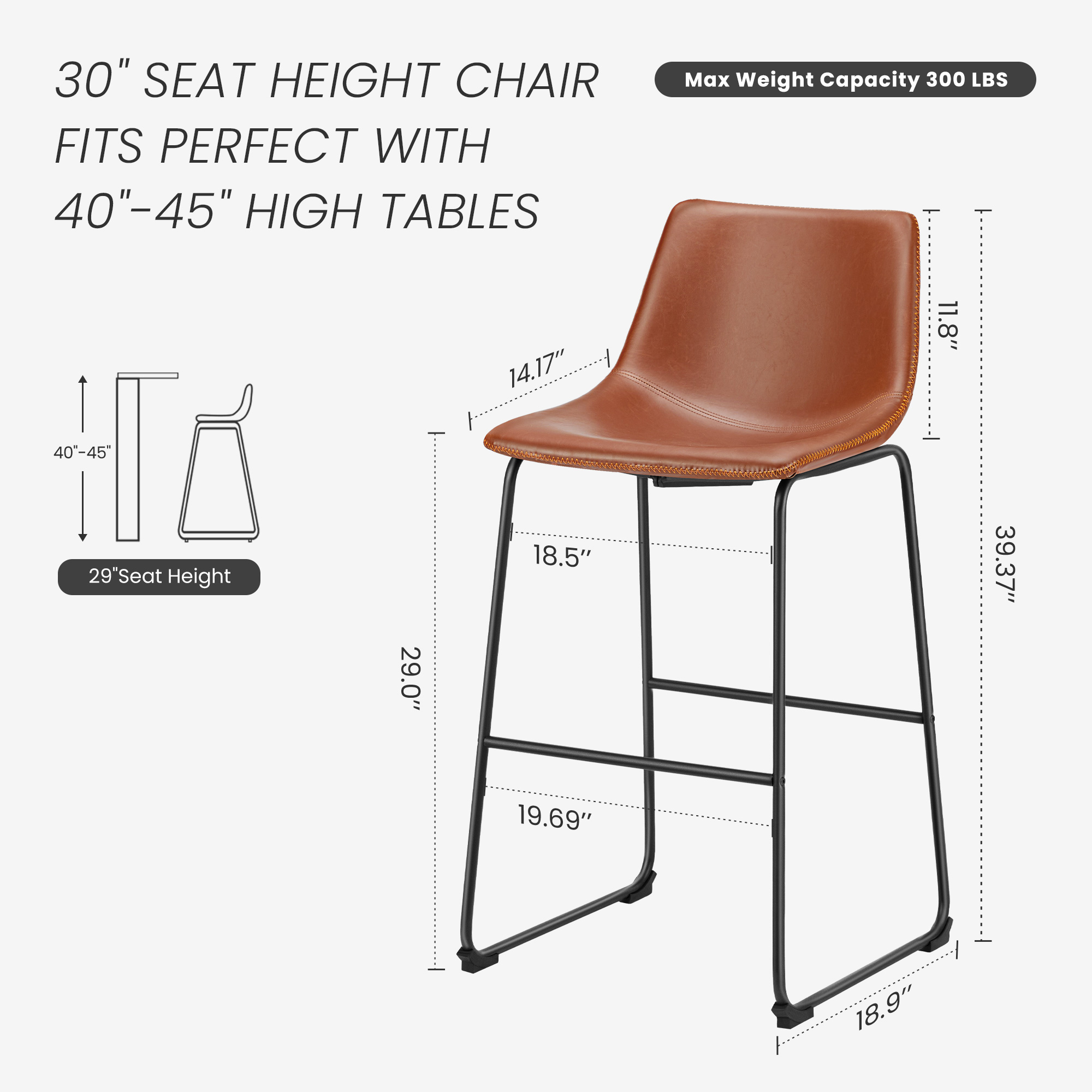 JHKモダンカウンターハイトバースツール2脚セット、背もたれ - Furniture Leg Set のレビューと価格