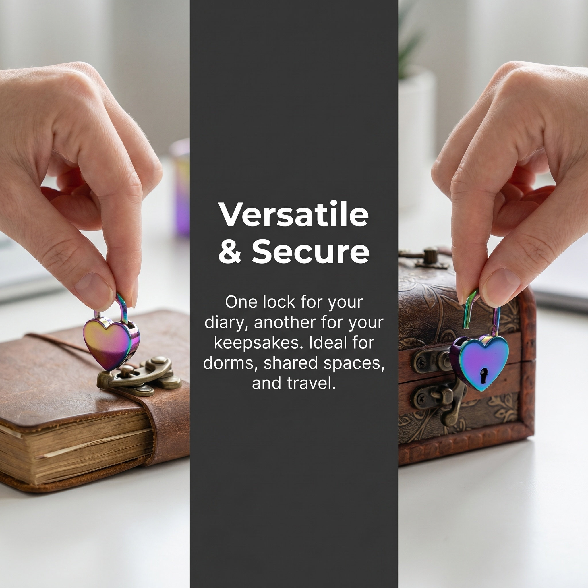 2 セットミニハート型南京錠キー付きヴィンテージメタル日記帳 - Cabinet Lock Key のレビューと価格